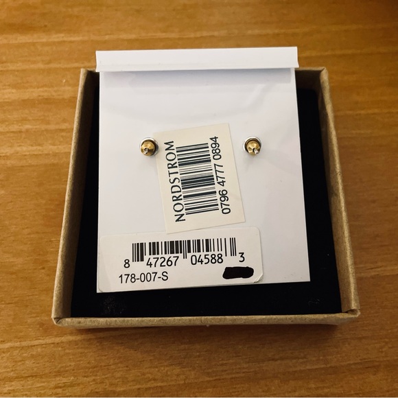 Gorjana Silver Earrings Hammered Faceted Ball Studs Nordstrom Sold Out NWT - Picture 3 of 3